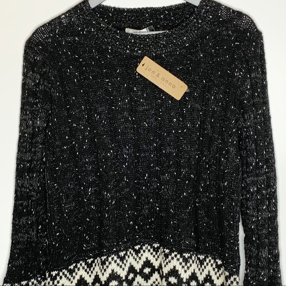 Jon & Anna Crewneck Sweater White / Black XL NWT - Picture 9 of 16